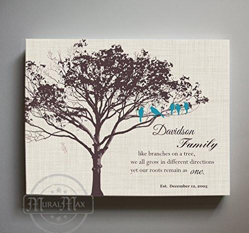 Family, Like Branches On A Tree - Custom Family Tree Canvas Art - Ivory # 1 - B01M11T4TV