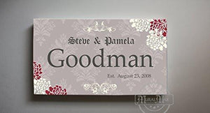 Family Name Personalized Floral Canvas Art - Wedding & Anniversary Gifts-MuralMax Interiors