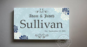 Family Name Personalized Floral Canvas Art - Wedding & Anniversary Gifts-MuralMax Interiors