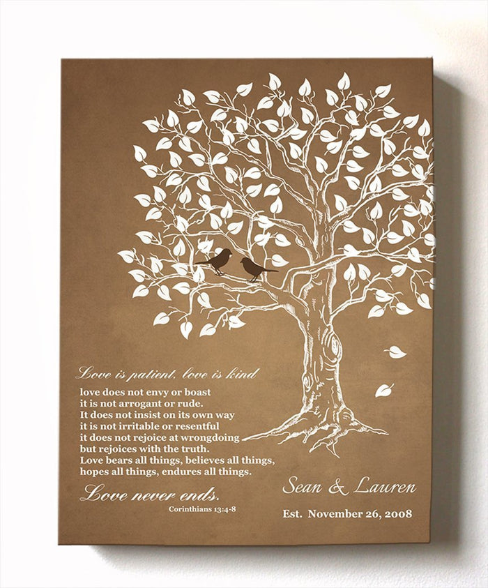 Family Tree Personalized Canvas Art, Make Your Wedding & Anniversary Gifts Memorable, Unique Wall Decor - Color - Brown - B01HWLKOLO