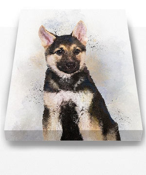 German Shepherd Puppy Wall Art Watercolor Painting Canvas Art - Animal Illustration - Home Decor - Nursery Decor Contemporary Dog Wall ArtHomeMuralMax Interiors