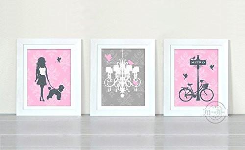Girls Chandelier Collection - Set of 3 - Unframed Prints-B01CRMHM3G