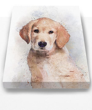 Golden Retriever Dog Portrait Watercolor Painting Canvas Art - Animal Illustration - Home Decor - Contemporary Dog Wall ArtHomeMuralMax Interiors