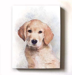 Golden Retriever Dog Portrait Watercolor Painting Canvas Art - Animal Illustration - Home Decor - Contemporary Dog Wall ArtHomeMuralMax Interiors