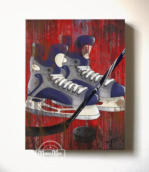 Hockey Canvas Wall Art - Boys Room Sports Theme - Man Cave -Little Man Cave Decor