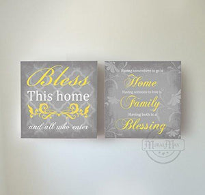 Home Family Blessing Inspirational Quotes - Stretched Canvas Wall Art - Memorable Anniversary Gifts - Unique Wall Decor - 30-DAY - Set Of 2-B01LWI5UR0-MuralMax Interiors
