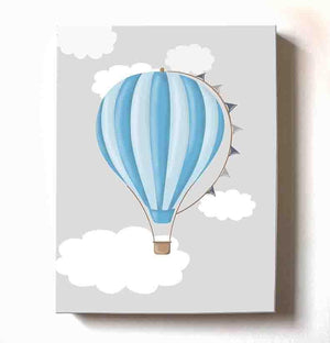 Hot Air Balloon Baby Boy Nursery Decor - Balloon Canvas Art - The Aviation Collection-MuralMax Interiors