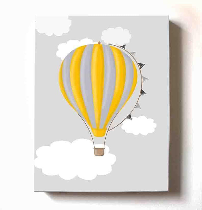 Hot Air Balloon Baby Boy Nursery Decor - Balloon Canvas Art - The Aviation Collection