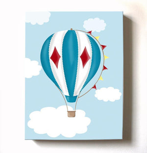 Hot Air Balloon Nursery Art - Baby Nursery Hot Air Balloon Canvas Art - The Aviation Collection-MuralMax Interiors