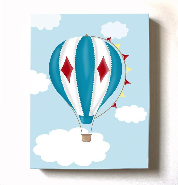 Hot Air Balloon Nursery Art - Baby Nursery Hot Air Balloon Canvas Art - The Aviation Collection