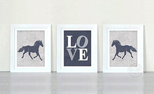 I Love My Horse Theme - Set of 3 - Unframed Prints-B01CRT5W3G-MuralMax Interiors