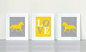 I Love My Horse Theme - Set of 3 - Unframed Prints-B01CRT68B6-MuralMax Interiors