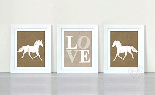 I Love My Horse Theme - Set of 3 - Unframed Prints-B01CRT6I0W