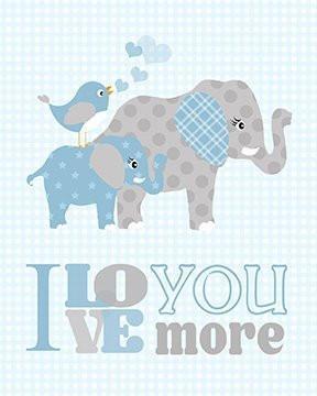 I Love You More Elephant Nursery Decor for Boys - Unframed Print-MuralMax Interiors