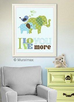 I LOVE You More Theme - Whimsical Friends - Unframed Prints-B018KOAZ52-MuralMax Interiors