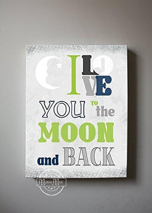 I Love You To The Moon & Back Theme - Canvas Inspirational Rhymes Collection-B01CIH9BKM-MuralMax Interiors