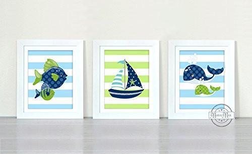 Lets Go Fishing Collection - Set of 3 - Unframed Prints-B01CRT6Z3W