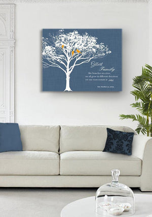 Like Branches On A Tree, Custom Name Canvas Sign, Family Tree Canvas Art- Navy # 1 - B01M11T4TV-MuralMax Interiors