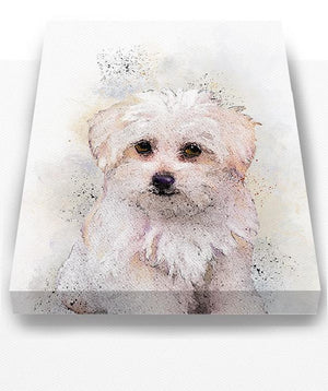 Maltese Dog Canvas Art - Watercolor Painting Canvas Art - Animal Illustration - Home Decor - Nursery Decor Contemporary Dog Wall ArtHomeMuralMax Interiors