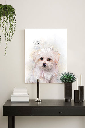 Maltese Dog Canvas Art - Watercolor Painting Canvas Art - Animal Illustration - Home Decor - Nursery Decor Contemporary Dog Wall ArtHomeMuralMax Interiors