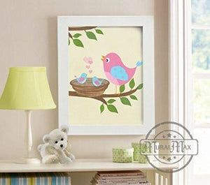 Nursery Baby Birds Nursery Art - Unframed Print-B018KOCUWS-MuralMax Interiors