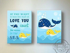 Nursery Inspirational Rhyme - The Whimsical Whale Collection - Canvas Decor - Set of 2-B018ISMWIS-MuralMax Interiors