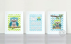 Owl Always Love You Nursery Decor - Unframed Prints - Set of 3-MuralMax Interiors