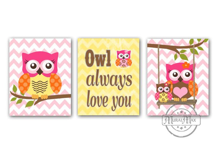 Owl Always Love You Nursery Decor - Unframed Prints - Set of 3