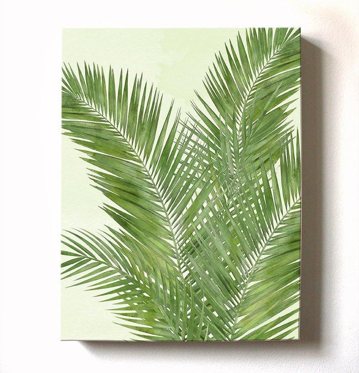 Palm Tree Tropical Canvas Art - Botanical Wall Decor - Watercolor Painting Green Botanical Living Room Bedroom Wall Decoration