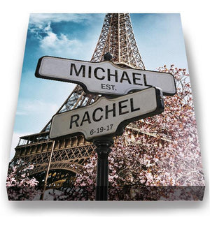 Personalized Anniversary Gift Street Sign Canvas Art - Romantic Keepsake Home Decor - Personalized with Names and Date-MuralMax Interiors