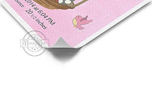 Personalized Birth Announcement Theme - Custom Nursery Owl & Swing Collection - Unframed Print-B018GT08ZI-MuralMax Interiors
