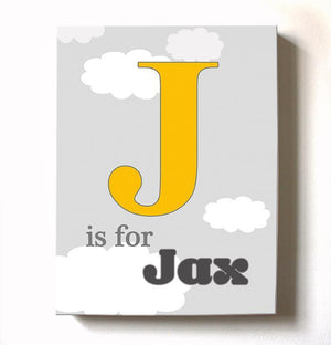 Personalized Boy Room Decor - Baby Name And Initial Canvas Art - The Aviation CollectionBaby ProductMuralMax Interiors