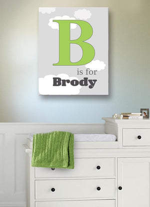 Personalized Boy Room Decor - Baby Name And Initial Canvas Art - The Aviation CollectionBaby ProductMuralMax Interiors