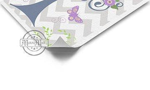 Personalized Butterflies & Tree Decor Nursery Decor- Chevron Unframed Prints - Set of 3-B018KOAPZM-MuralMax Interiors