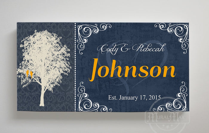 Personalized Family Name Sign Canvas Wall Art