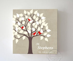 Personalized Family Tree Canvas Wall Art - Wedding & Anniversary Gifts - Housewarming Present - B01IFBS46C-MuralMax Interiors