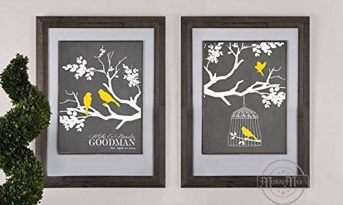 Personalized Family Tree of Life - Wedding & Anniversary Gift Collection - Unframed Print - Set of 2-B018KOGD3A
