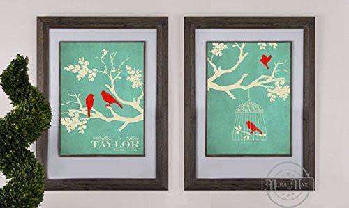 Personalized Family Tree of Life - Wedding & Anniversary Gift Collection - Unframed Print - Set of 2-B018KOGF24