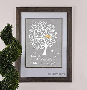 Personalized Family Tree Theme - UNFRAMED PRINT - Gray & White-B018KOEVH0-MuralMax Interiors