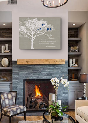 Personalized Family Tree Wall Art - Wedding Anniversary & Birthday Gift - Unique Wall Decor - Taupe-MuralMax Interiors