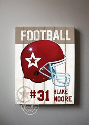 Personalized - Football Theme - The Canvas Sporting Event Collection-B018KOAQFG-MuralMax Interiors