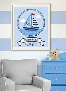 Personalized Nautical SailBoat Collection - Unframed Print-B018KOB9FW-MuralMax Interiors