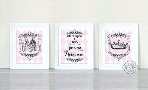 Personalized Princess Nursery Collection - Unframed Prints - Set of 3