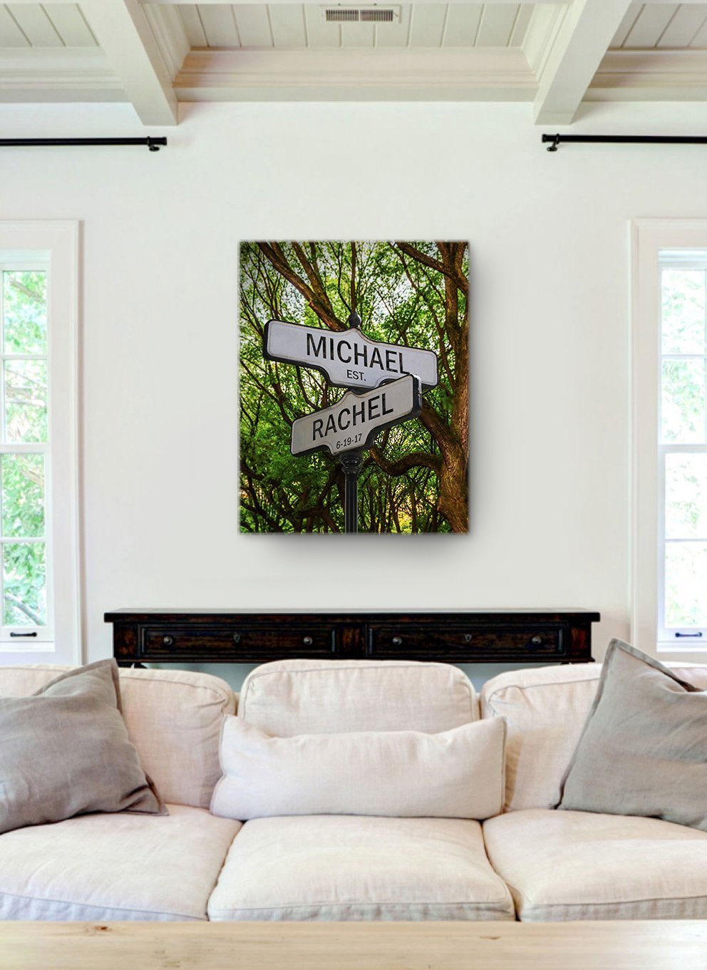 Personalized Street Sign Cross Road Custom Names & Established Date St ...