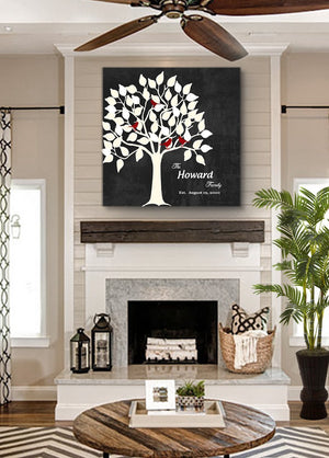 Personalized Unique Family Tree - Stretched Canvas Wall Art - Make Your Wedding & Anniversary Gifts Memorable - Color - Charcoal - B01IFBS46C-MuralMax Interiors