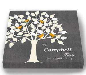 Personalized Unique Family Tree - Stretched Canvas Wall Art - Make Your Wedding & Anniversary Gifts Memorable - Color - Gray - B01IFBS46C-MuralMax Interiors