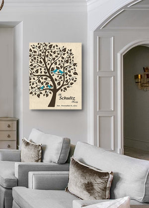 Personalized Unique Family Tree - Stretched Canvas Wall Art - Make Your Wedding & Anniversary Gifts Memorable - Unique Decor - Color Beige # 1 - 30-DAY - Color - Beige # 1 - B01L7IB99O-MuralMax Interiors