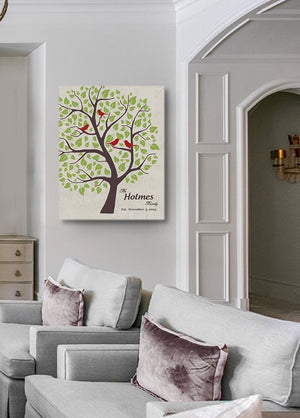 Personalized Unique Family Tree - Stretched Canvas Wall Art - Make Your Wedding & Anniversary Gifts Memorable - Unique Decor - Color Beige # 1 - 30-DAY - Color - Beige # 2 - B01L7IB99O-MuralMax Interiors