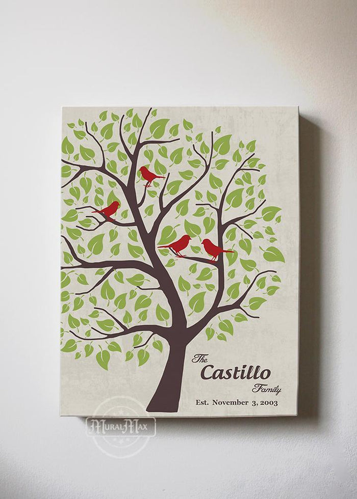Personalized Unique Family Tree - Stretched Canvas Wall Art - Make Your Wedding & Anniversary Gifts Memorable - Unique Decor - Color Beige # 1 - 30-DAY - Color - Beige # 2 - B01L7IB99O