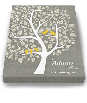 Personalized Unique Family Tree - Stretched Canvas Wall Art - Make Your Wedding & Anniversary Gifts Memorable - Unique Decor - Color Beige # 1 - 30-DAY - Color - Gray # 2 - B01L7IB99O-MuralMax Interiors